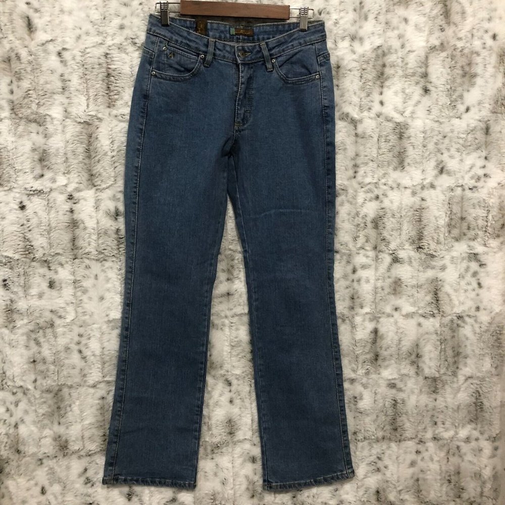 Aura by Wrangler Size 6P Light Blue Wash Short Rise Bootcut Denim Jeans